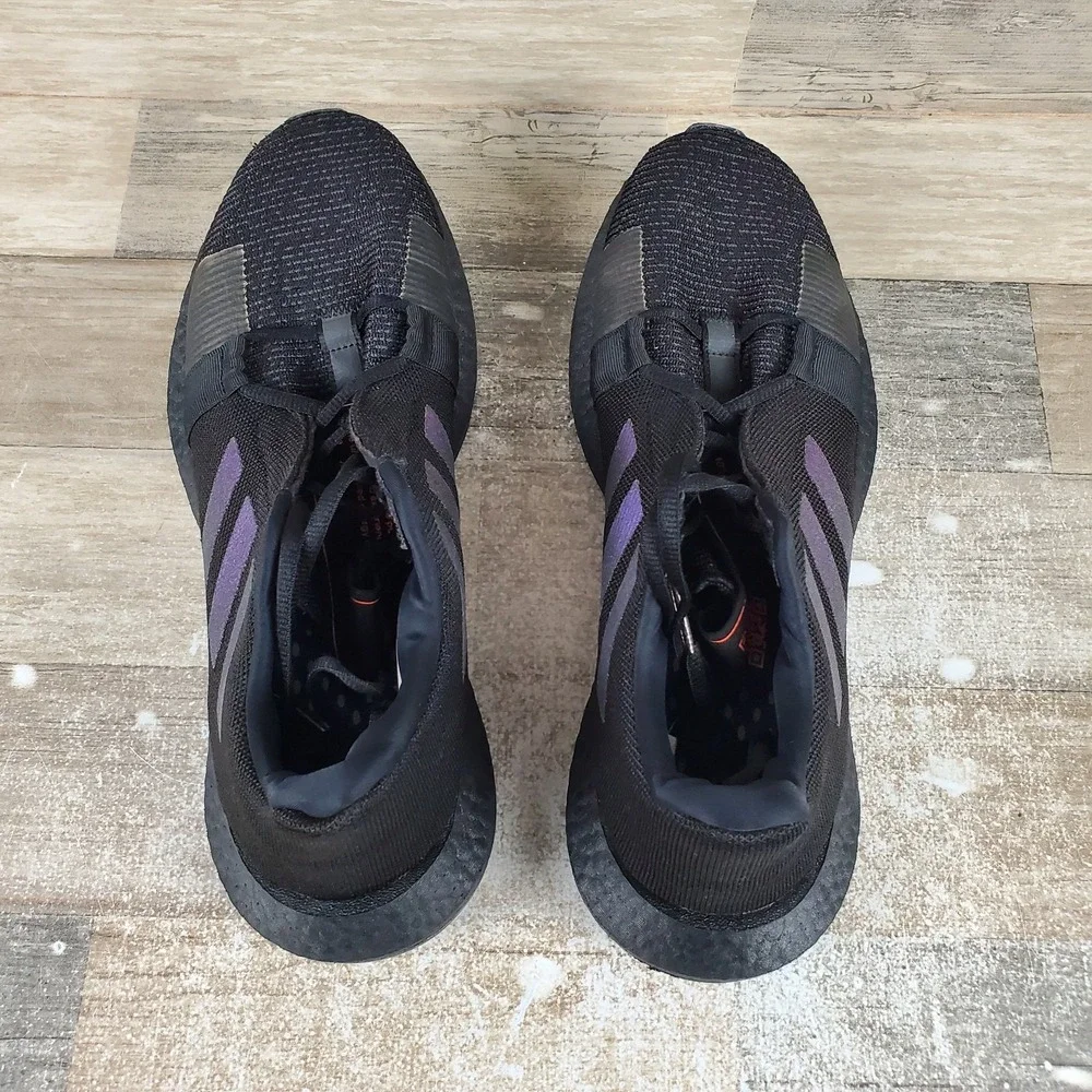 Adidas Senseboost GO Mens Shoes Sz 10 Running Core Black Boost Blue Violet Met